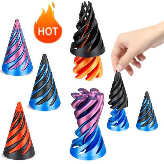 Spiral cone illusion fidget toy