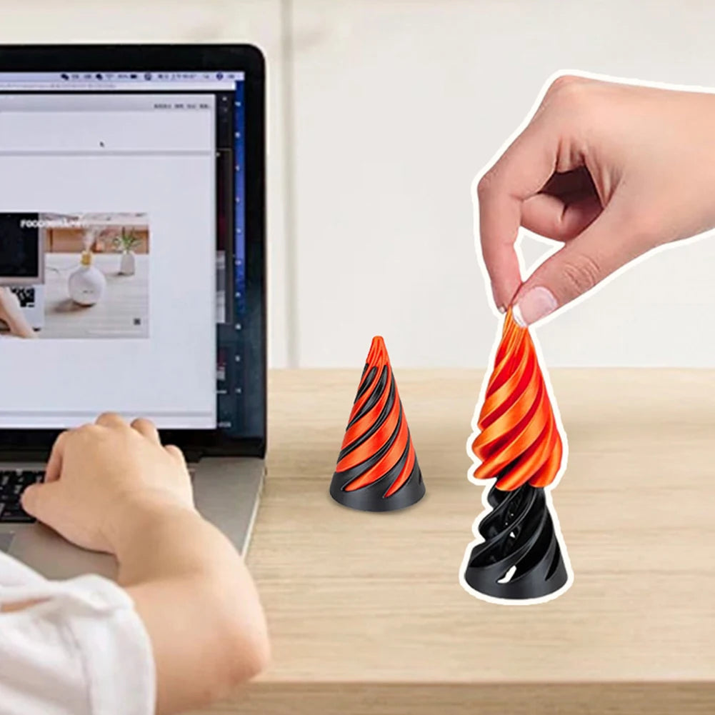 Spiral cone illusion fidget toy