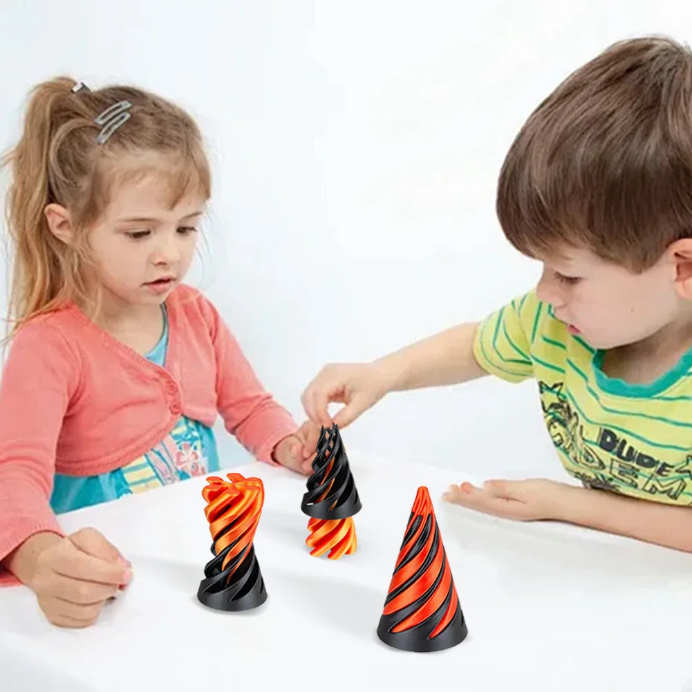 Spiral cone illusion fidget toy